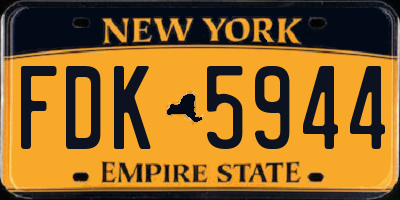 NY license plate FDK5944