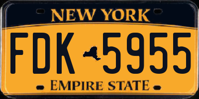 NY license plate FDK5955