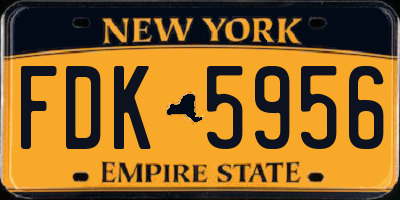 NY license plate FDK5956