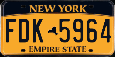 NY license plate FDK5964