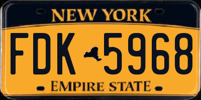 NY license plate FDK5968