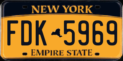 NY license plate FDK5969