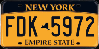 NY license plate FDK5972