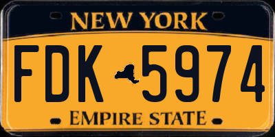 NY license plate FDK5974