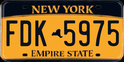 NY license plate FDK5975