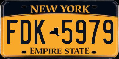 NY license plate FDK5979
