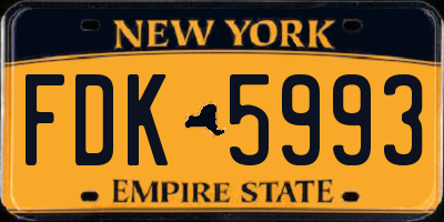 NY license plate FDK5993