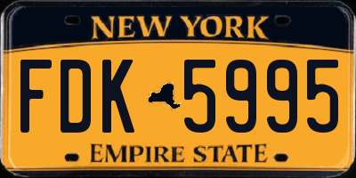 NY license plate FDK5995