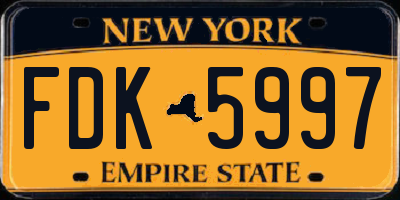 NY license plate FDK5997