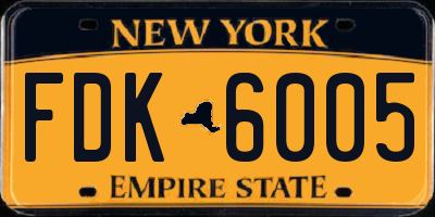 NY license plate FDK6005