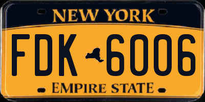 NY license plate FDK6006