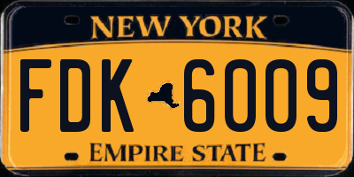 NY license plate FDK6009