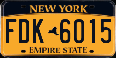 NY license plate FDK6015