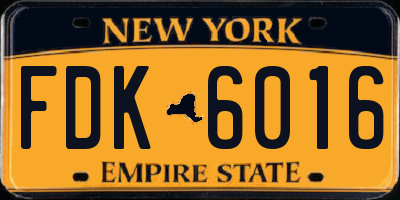 NY license plate FDK6016