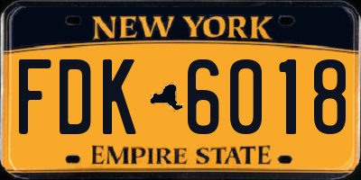 NY license plate FDK6018