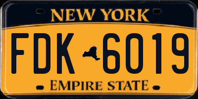 NY license plate FDK6019