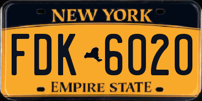 NY license plate FDK6020