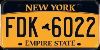 NY license plate FDK6022