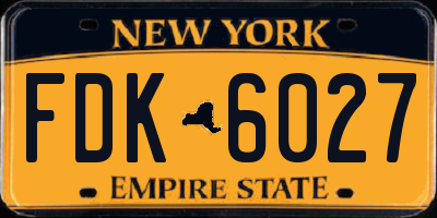 NY license plate FDK6027