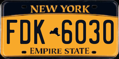 NY license plate FDK6030