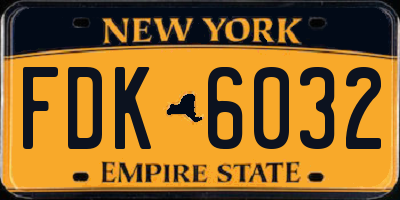 NY license plate FDK6032