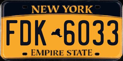 NY license plate FDK6033