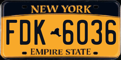 NY license plate FDK6036