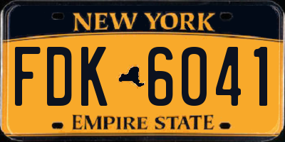 NY license plate FDK6041
