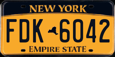 NY license plate FDK6042