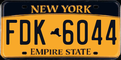 NY license plate FDK6044