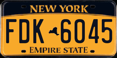 NY license plate FDK6045