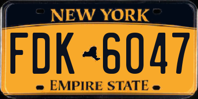 NY license plate FDK6047