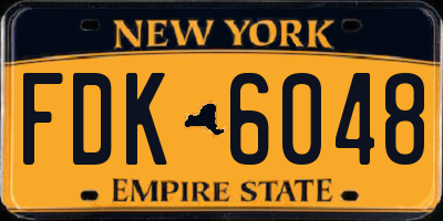 NY license plate FDK6048