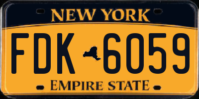 NY license plate FDK6059