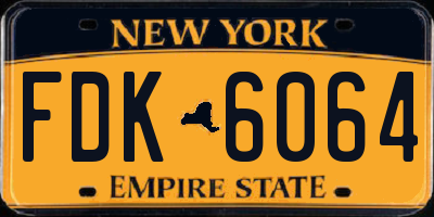 NY license plate FDK6064