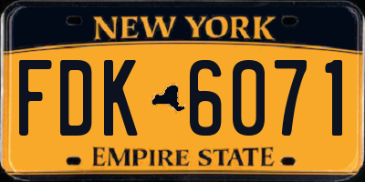 NY license plate FDK6071