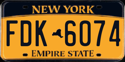 NY license plate FDK6074