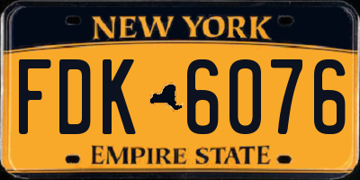 NY license plate FDK6076
