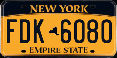 NY license plate FDK6080