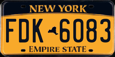 NY license plate FDK6083