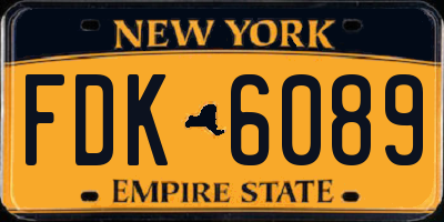 NY license plate FDK6089