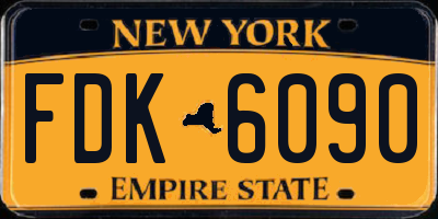 NY license plate FDK6090