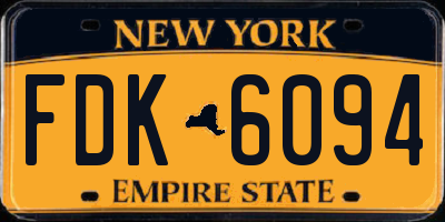 NY license plate FDK6094