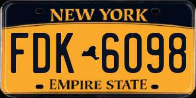 NY license plate FDK6098