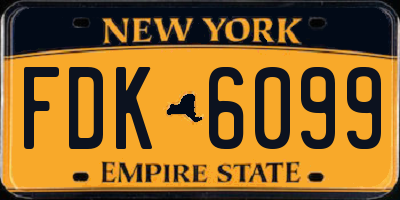 NY license plate FDK6099