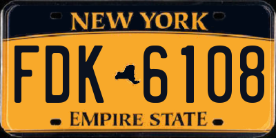 NY license plate FDK6108
