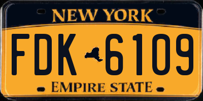 NY license plate FDK6109