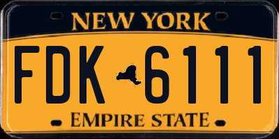 NY license plate FDK6111
