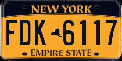 NY license plate FDK6117