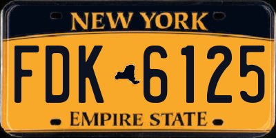 NY license plate FDK6125